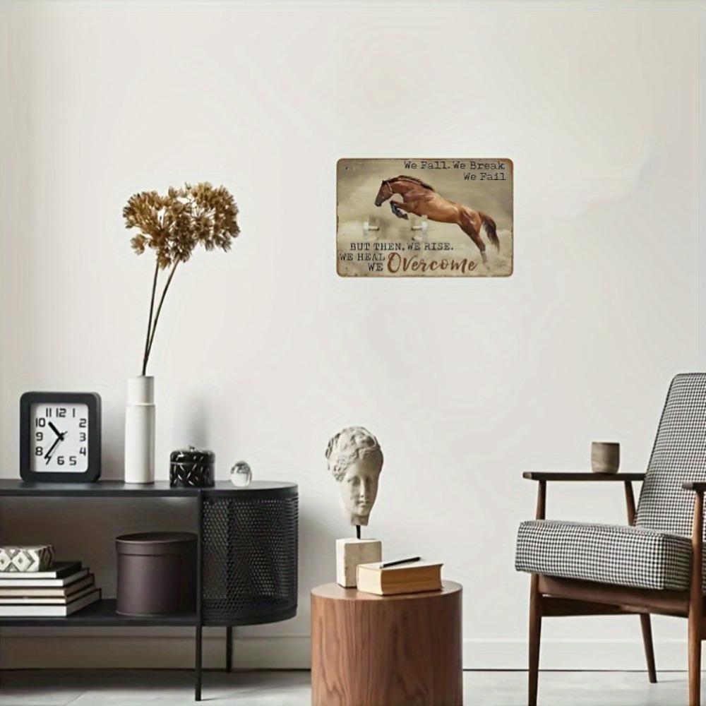 Vintage Inspirational Horse Metal Sign - Multipurpose Iron Wall Plaque with Pre-Drilled Holes, Home Garage Farm Decor