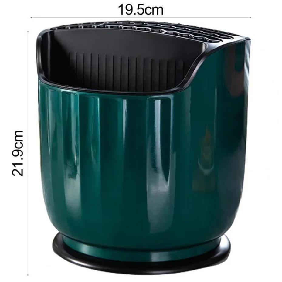 Otočný držák nožů o 360 stupňů Multifunkční držák náčiní Blok na nože Odkapávač na příbory Úložný box Lžíce Vidlička pro kuchyň