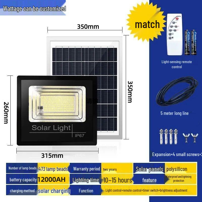 Benefit People: New Solar Floodlight for Outdoor Streets & Courtyard