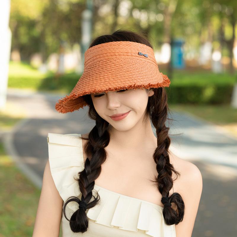 Pure Paper Empty Top Hat Women S Summer Sun Protection Sun Hat Outdoor Travel Sun Hat Adjustable Casual Beach Hat оранжевый