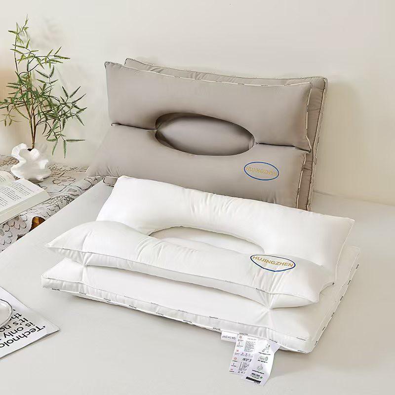 Cotton Double Layer Neck Support Pillow Side Sleepers Comfortable Bedding Core Home Hotel Use