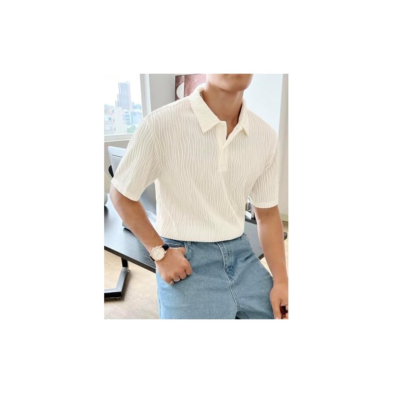 Leriya Fashion Cotton TShirt For Men Soft Breathable Fabric Regular Fit Half Sleeve Collar Tee For Summer Casual Wea