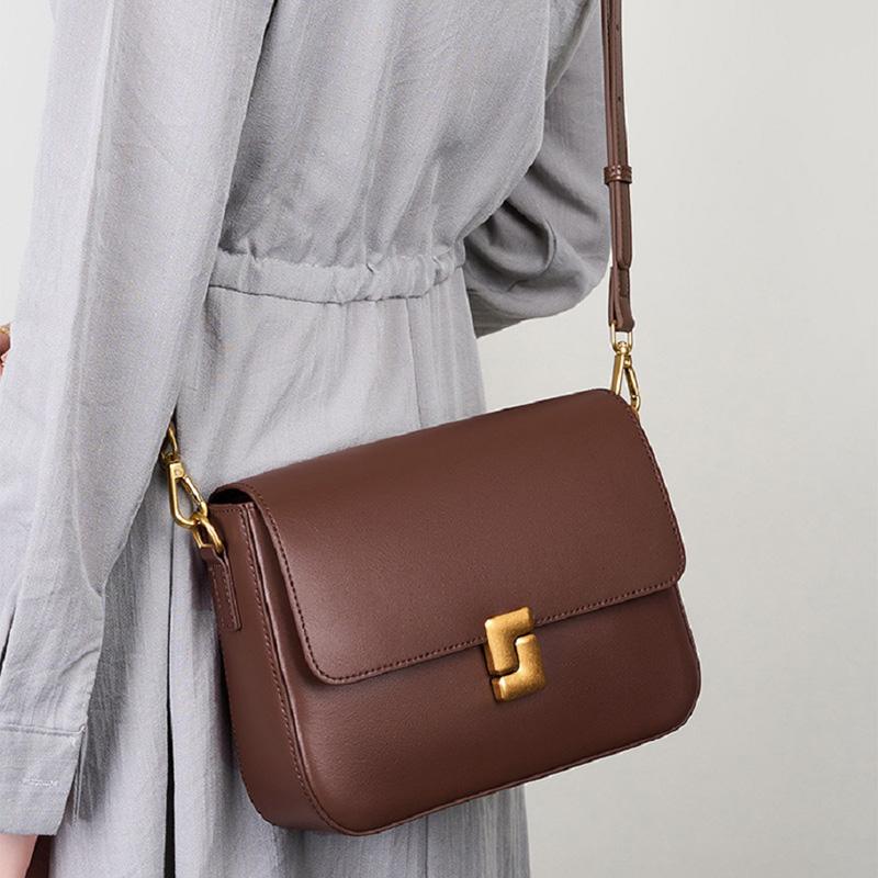 2025 Skórzana Damska Torba Crossbody Luksusowy Design Mała Kwadratowa Torebka Skóra Bydlęca Damska Torba na Ramię do Dojazdów Prezent dla Pań