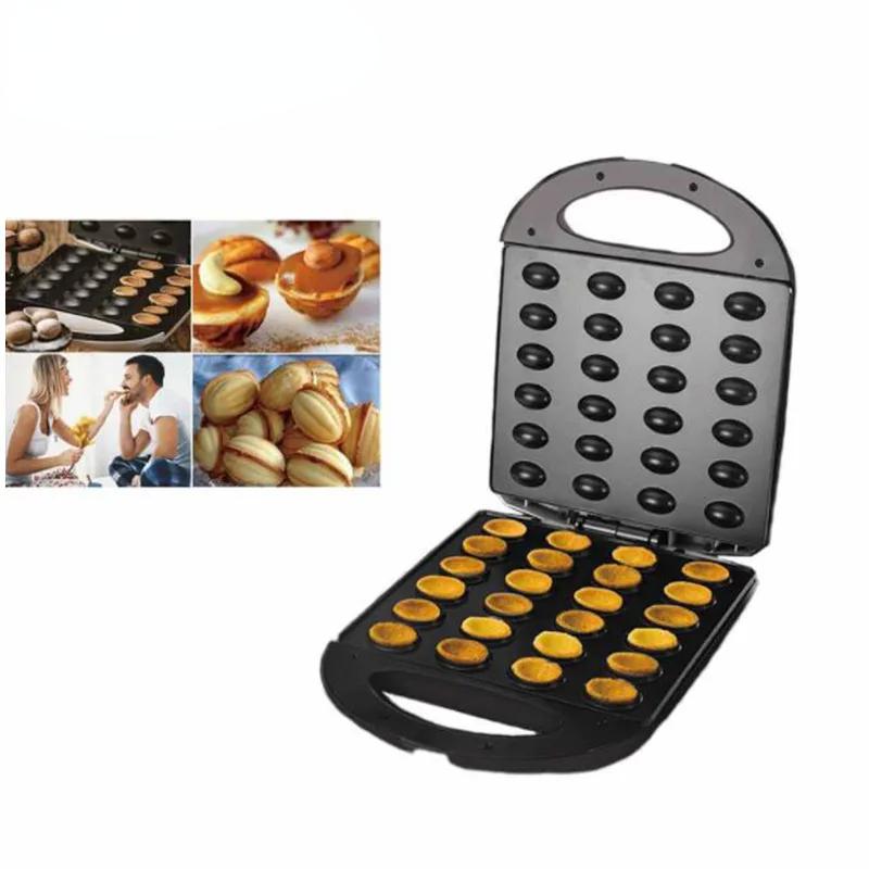 Automatic Nut Waffle Bread Maker Sandwich Donut Baking Breakfast Machine Walnut Kitchen Oven 24 Grid