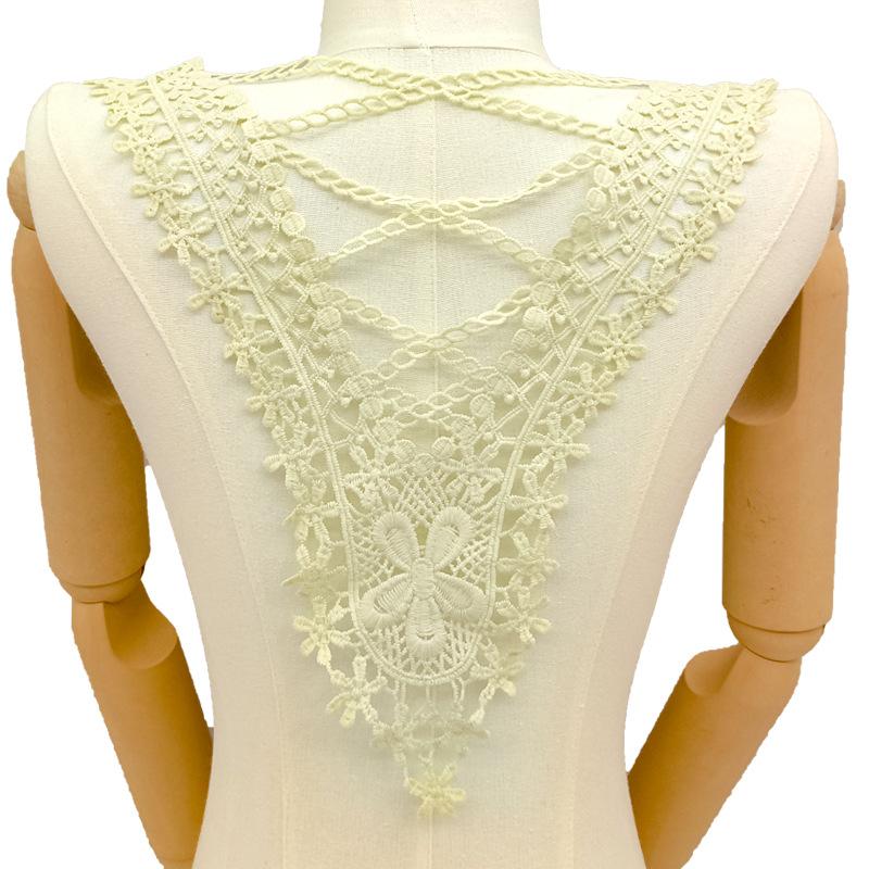 Milk silk embroidered corsage, lace embroidered back collar, hollow false collar DIY lace accessories