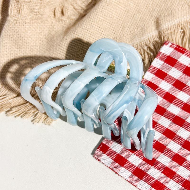 High-end Texture Marble Pumpkin Hair Clip Back of The Head Updo Shark Clip Grappling Clip Hair Accessory