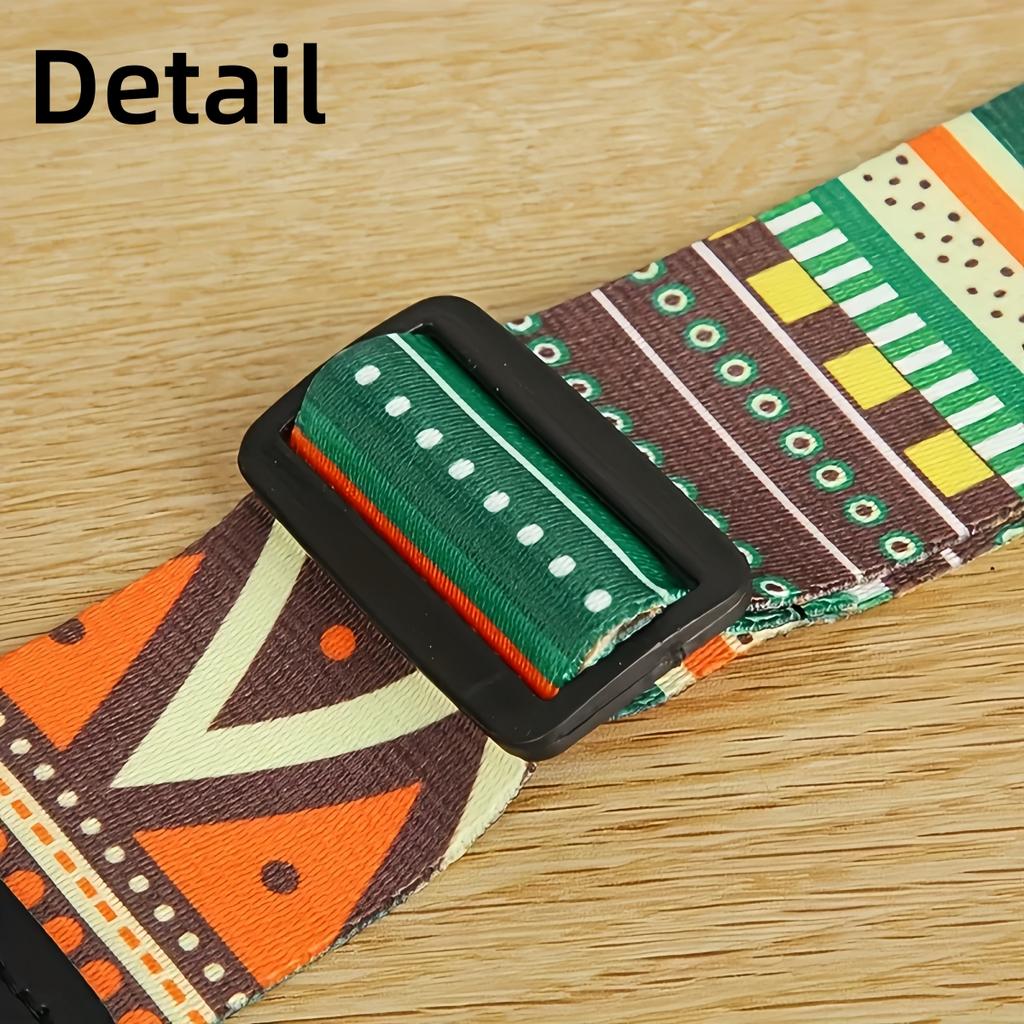 1pc Extra Wide Acoustic Guitar Strap, Leather Belt Adjustable Shoulder Strap with Artistic Print for Guitar & Bass