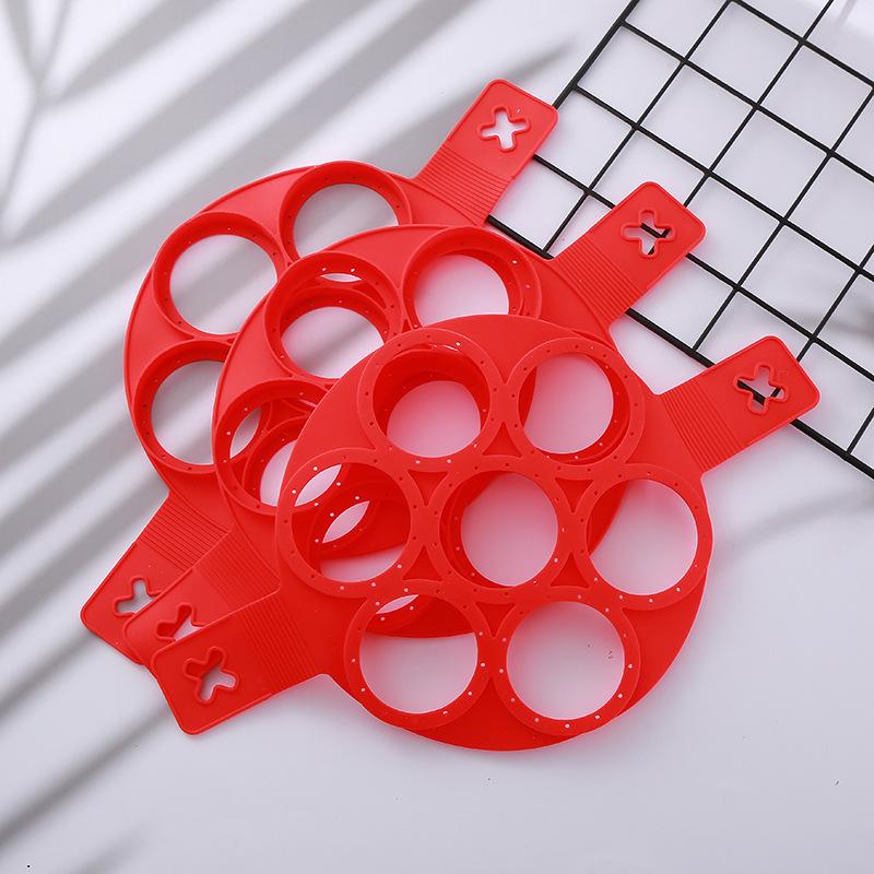 Silicone Seven-Hole Egg Ring Frying Pan - High-Temperature Resistant Pancake Mold