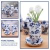 Hohopeti Set of 7 Miniature Ceramic Flower Dollhouse Small Interior Decor Vases, Accessories, 2x2x1.4 Inches,
