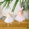 Yousheng Christmas Pendant Rabbit Angel Doll Wearing Mesh Yarn Dress Decorative Ornament Christmas Celebration Decor