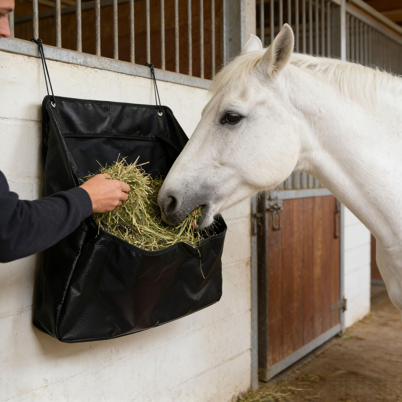 

Horse Hay Bag Heavy Duty Oxford Cloth Outdoor Equestrian Equipment Hanging Feeding Pouch