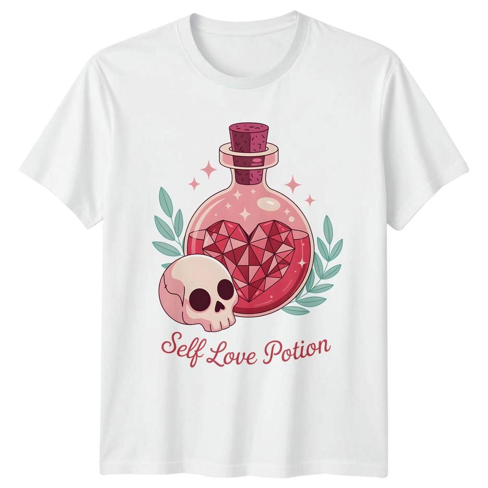 Self Love Potion TShirt Witchy Skull Self Care Birthday Gift For Him And Her S