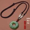 Collana Pendente Unisex Pixiu in Giada Antica - Accessorio Versatile di Alta Gamma Retro per Catena di Maglione