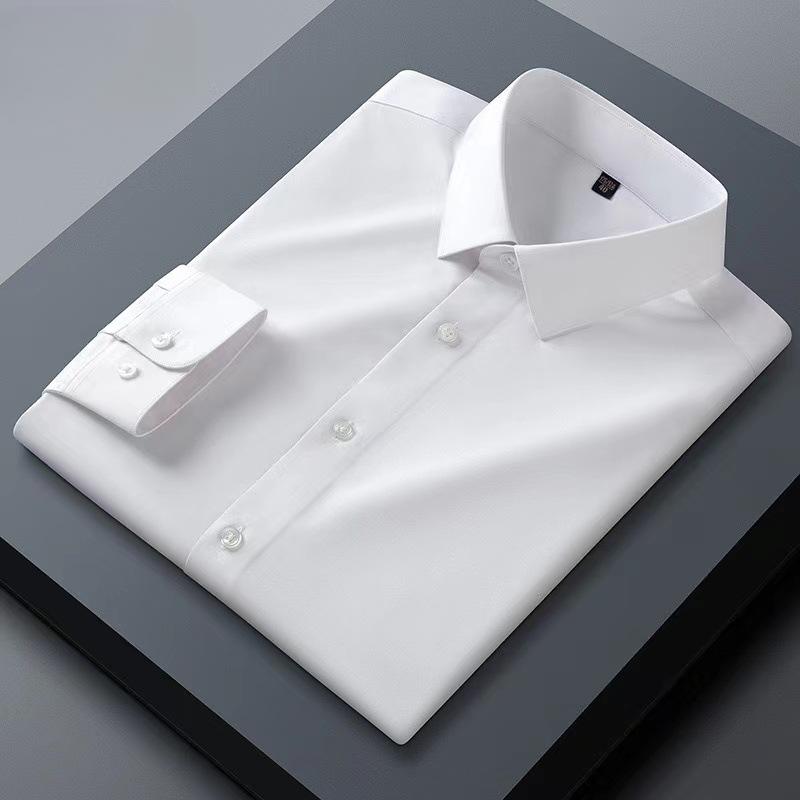 Camicie da Uomo di Alta Gamma, Serie Uomo Seta di Gelso, Camicie Casual a Maniche Lunghe, Drappeggio Estivo Ghiacciato, Camicie Senza Stiro