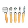 Heavy Duty Ergonomic Motorcycle Muffler Roller Installation Kit Featuring Rust Resistant Alloy Steel And Wooden Handle