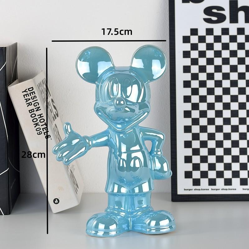 Disney Cartoon Anime Mickey Maus Figur Statue Harz Beschichtung Willkommensgeste Skulptur Mickey Ornamente Kaffeebar Heimdekoration
