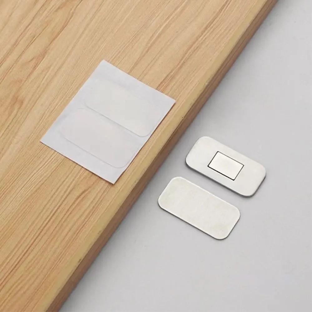 6Pcs/set Strong Magnetic Door Closer Invisible Design Self-adhesive Cabinet Catch Punch-free Ultra-thin Invisible Door Suction
