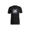 Men's Cartoon Graffiti Alphabet Logo Pattern Printing Round Neck Short Sleeve Black T-Shirt IB9427