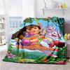 Dora Explorer Customize Text Blanket Throw Customizable Blanket Soft Warm Cozy for Picnics Sofa Bed Home Decor Ideal for All Seasons