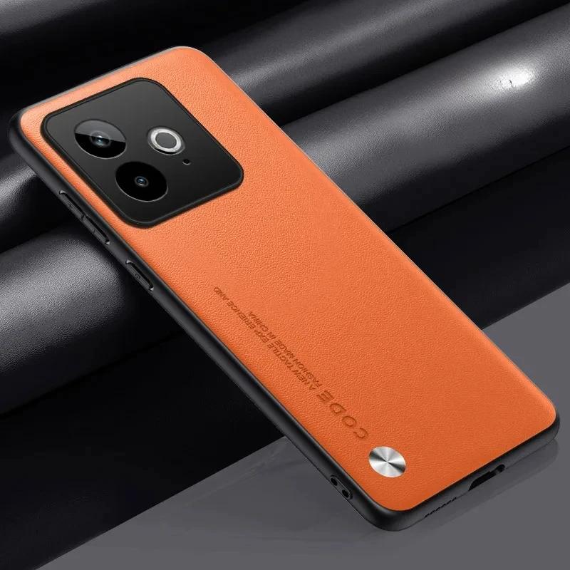 

Для Realme GT 7T Чехол Однотонный из ПУ кожи Матовый Силиконовый ТПУ Защитный Чехол для Realme GT7 T GT7T Ударопрочный Жесткий Бампер Realme GT 7T оранжевый