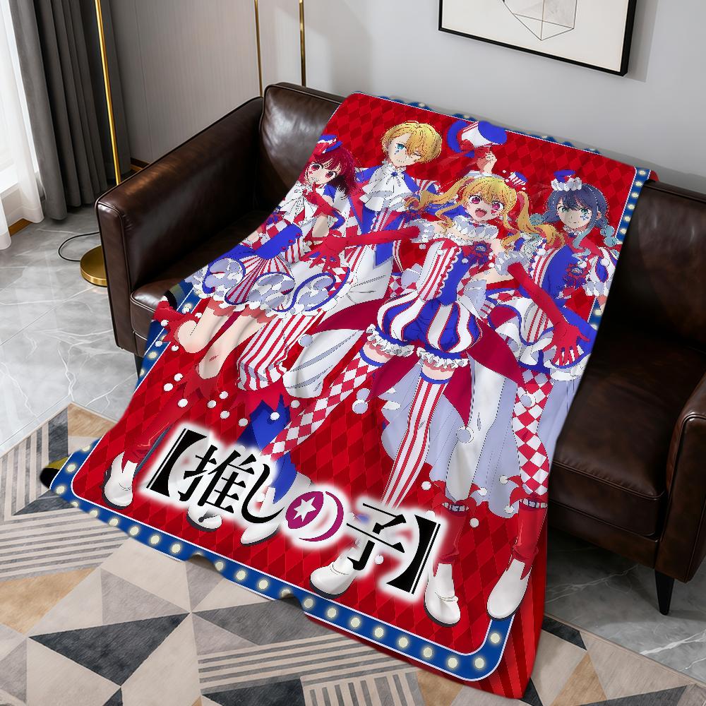 Anime Cute Manga O-oshi No Ko Fanart Flannel Soft Warm Plush Blanket Sofa Living Room Pet Hogar Bedroom Gift Home Car Portable