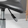 Height-Adjustable Stool with 5 Wheels and Ergonomic Foam-Padded Seat, 36.2x37.5x51-66 cm, Black