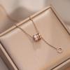 Women's Zircon-Inlaid Titanium Steel Slim Waist Necklace - Stylish & Versatile Collarbone Chain