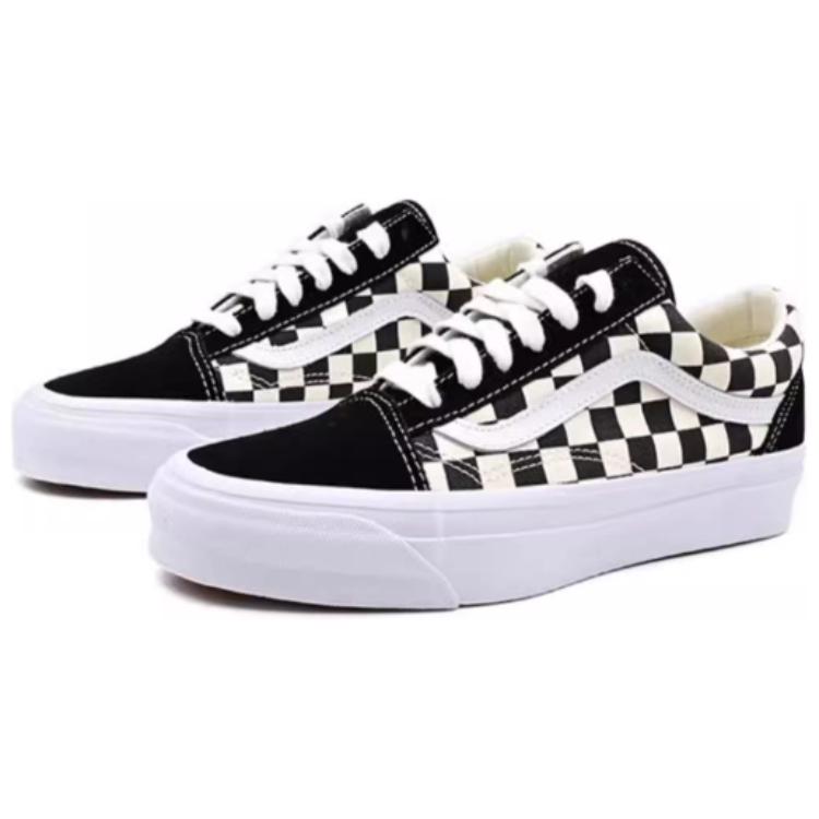 Vans Old Skool 36 LX Checkerboard - Black Unisex Sneakers White VN000CQD2BO