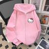 Thin jacket spring kitten girls Zip Up Hoodie cute kawaii Harajuku style Kid Streetwear Childrens Hoodie Zipper Sweatshirt Girls Boys Hoody
