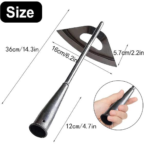 Ganzstahl Gehärtete Hohlgartenhacke, Langlebiges Langstiel Unkrautjätewerkzeug, Landwirtschaftliche Pflanzung, Auflockern des Bodens, Scharfes Unkrautzieherwerkzeug für die Gartenarbeit