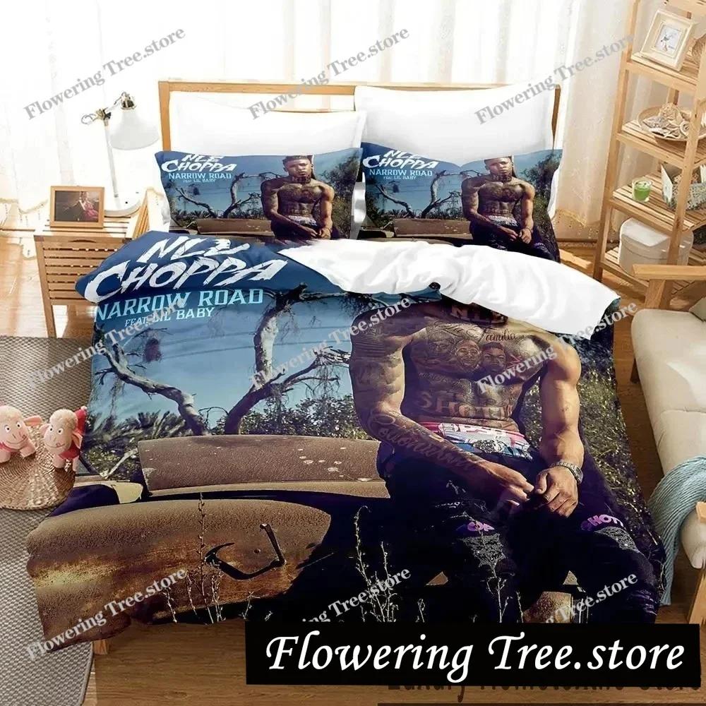 3D Print NLE Choppa Rapper Bedding Set Boys Girls Twin Queen King Size Duvet Cover Pillowcase Bed Boys Adult Home Textileextile