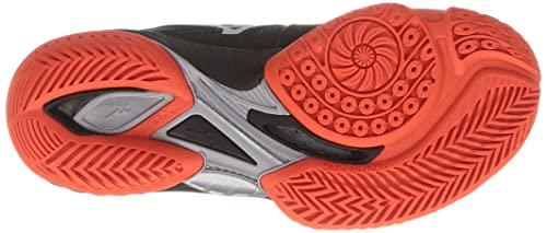 Mizuno Wave Claw EL 2 Wide Badminton Shoes, Fit, Lightweight, Flexible, and Resilient, All-Around Design, Black/Gray/Red, Size 24.5 cm, 4E