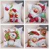 50 Style Merry Christmas Cushion Cover Decor Cute Cartoon Santa Claus Snowman Pillow Case Soft Plush Pillowcase for Sofa Home