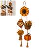 Harvest Atmosphere Wall Hanging Autumn Wooden Sign Rustic Farmhouse Door Sign with Tassels and Wood Beads Seasonal Decor Fall Decoration Sunflowers