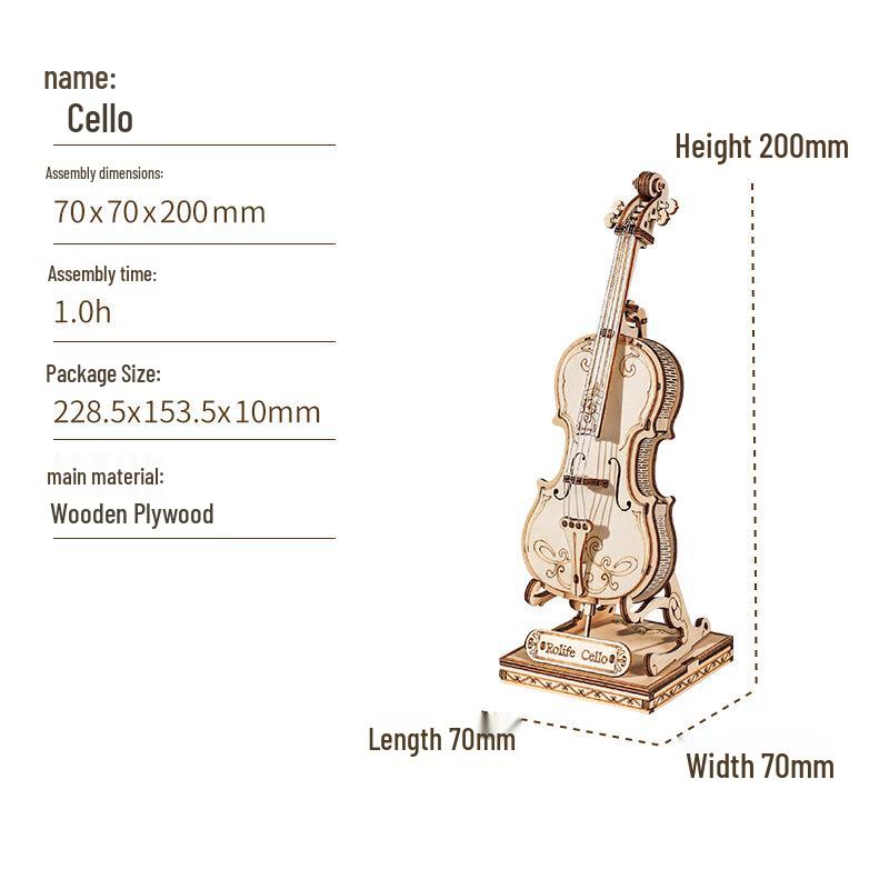 Robotime Wooden 3D Musical Instrument Puzzle DIY Toy Gift for Children