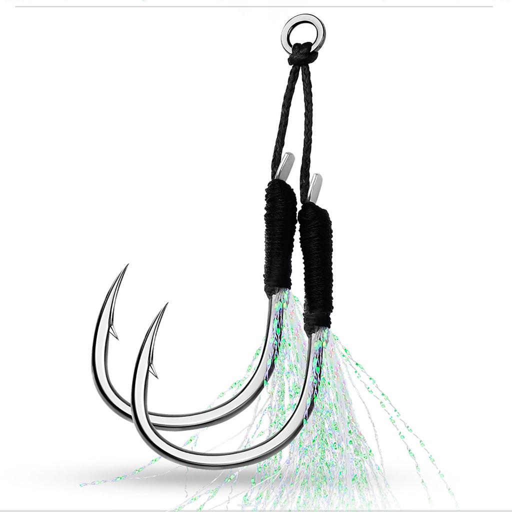 5 Pairs Lure Fishing Hook Sea Fishing High Carbon Steel Hook With Feather Fishing Gear Accessories