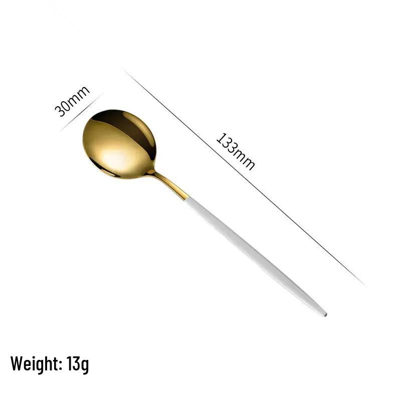 Gold Spray 410 Stainless Steel Cutlery Set (4-Piece) - Steak Knife, Fork, Spoon & Teaspoon - Ideal for Gift-Giving