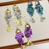 Personality Fish-shaped Earrings Scaly Dangle Earrings Imitation Shell Tassel Earrings  Festival