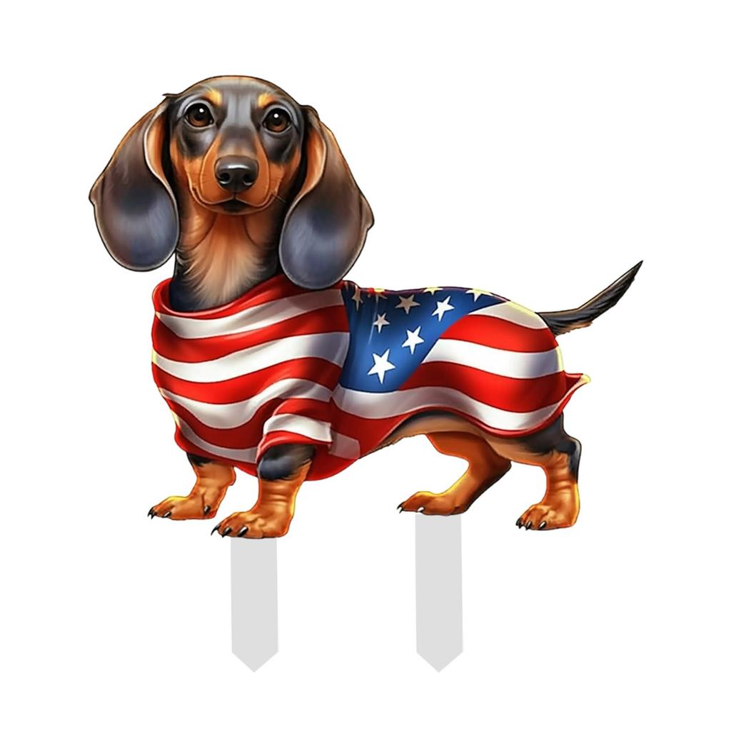 Independence Day Creative Dachshund Ground Plug Courtyard Garden Layout Plug Decoration