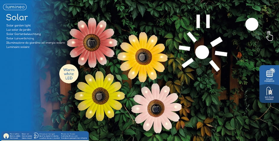 Zonnebloem LED 14x4cm decoratieve tuinlamp