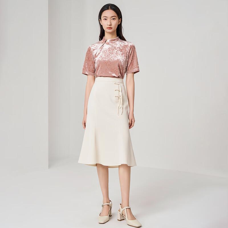 Iveni Elegant Fishtail Midi Skirt M