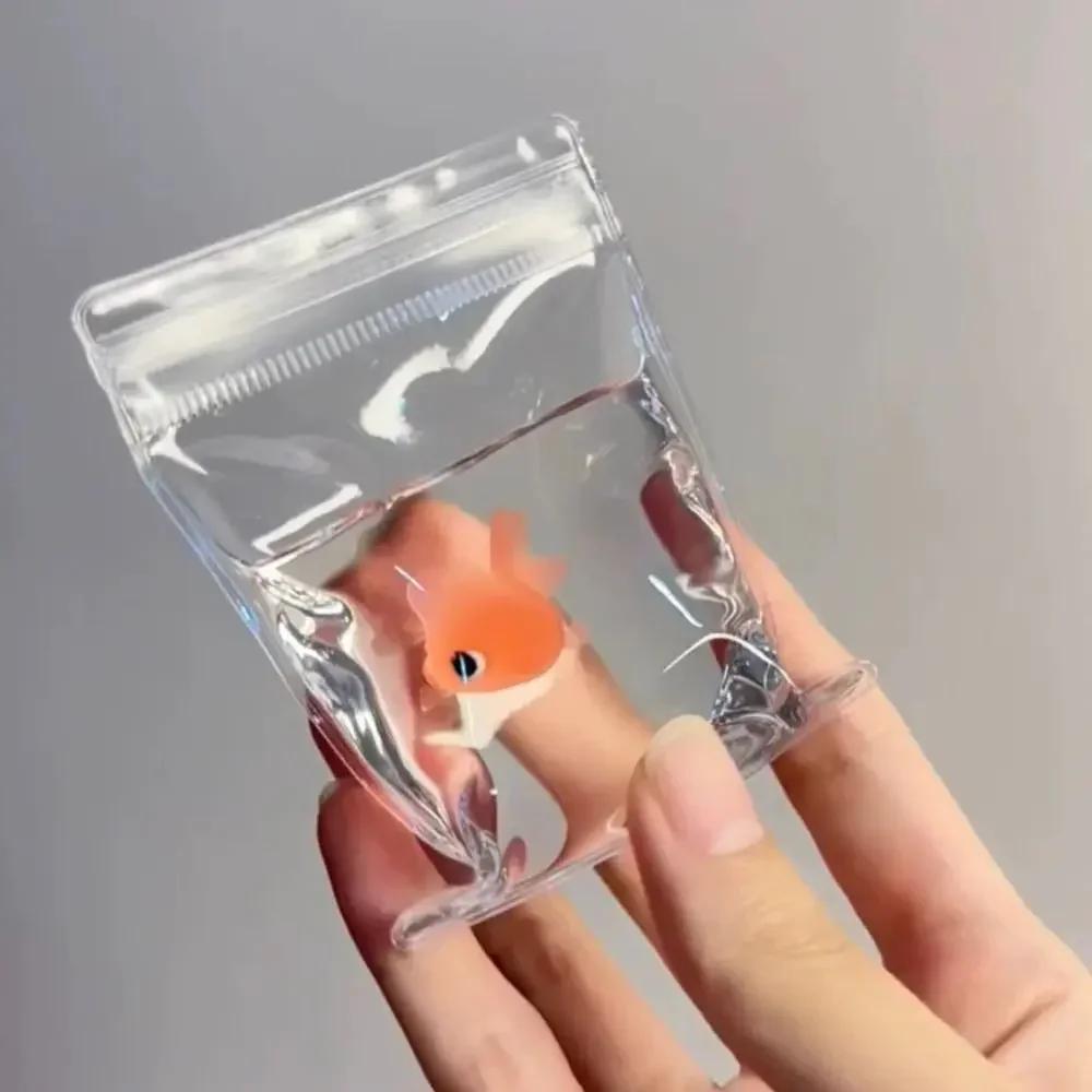 Goldfish Water Bag Squeeze Toy, Clear Sticky Pinch Ball, Kawaii Animal Stress Relief Novelty Gift