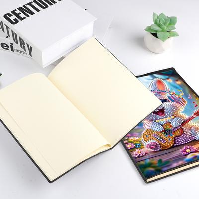 50-seitiges A5-Format 5D DIY Diamantkunst Malerei Notizbuch-Set Kristall Notizblock Skizzenbuch für Geburtstags- oder Weihnachtsgeschenke