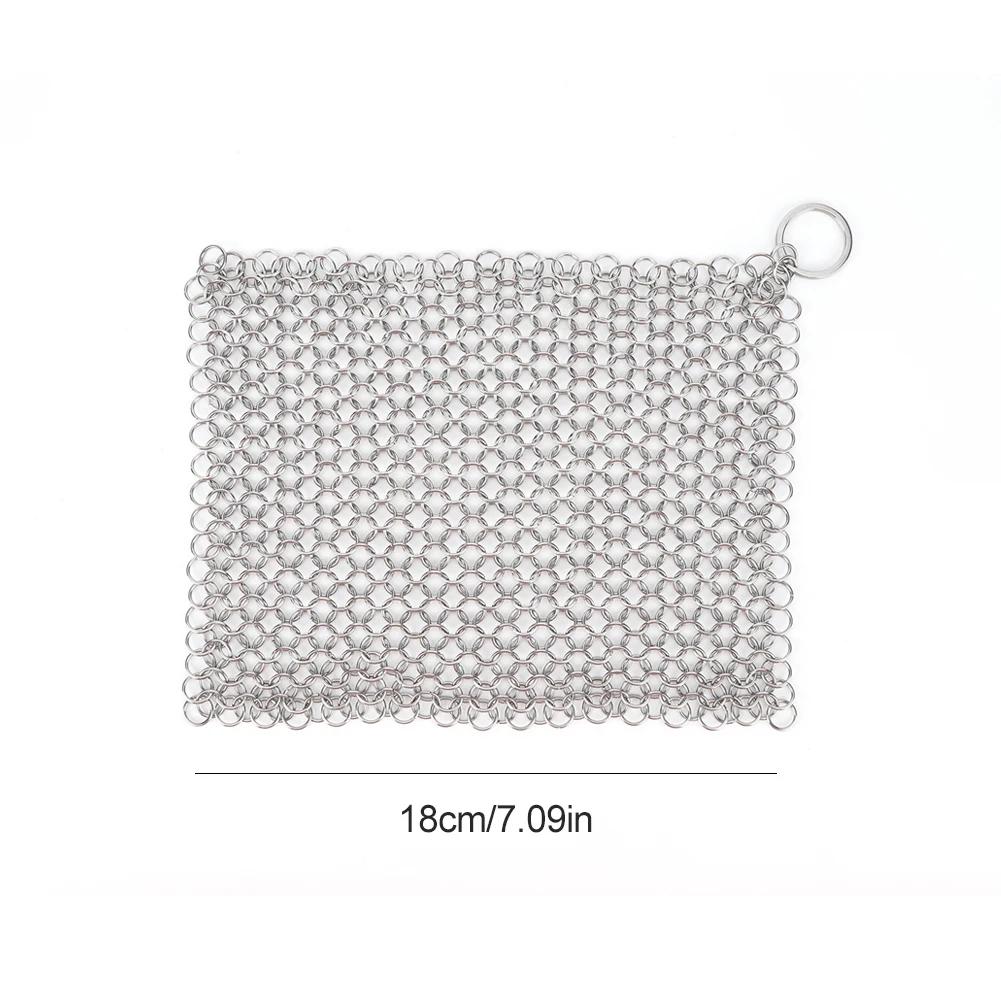 Cast Iron Cleaner with Hanging Ring Cast Iron Scrubber Stainless Steel Pot Pans Cleaning Scrubber for Griddle Skillet Dutch Oven