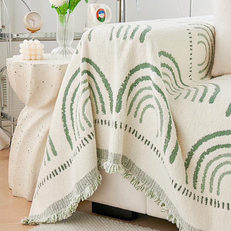 Thick Wool Yarn Sofa Cover Cloth Autumn and Winter Plush Sofa Cushion Simple Sofa Towel Universal Cover Full Cover Blanket