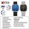 Oufanny Elegant Moon Phase Square Waterproof Watch for Men and Women - High-End Quartz Wristwatch