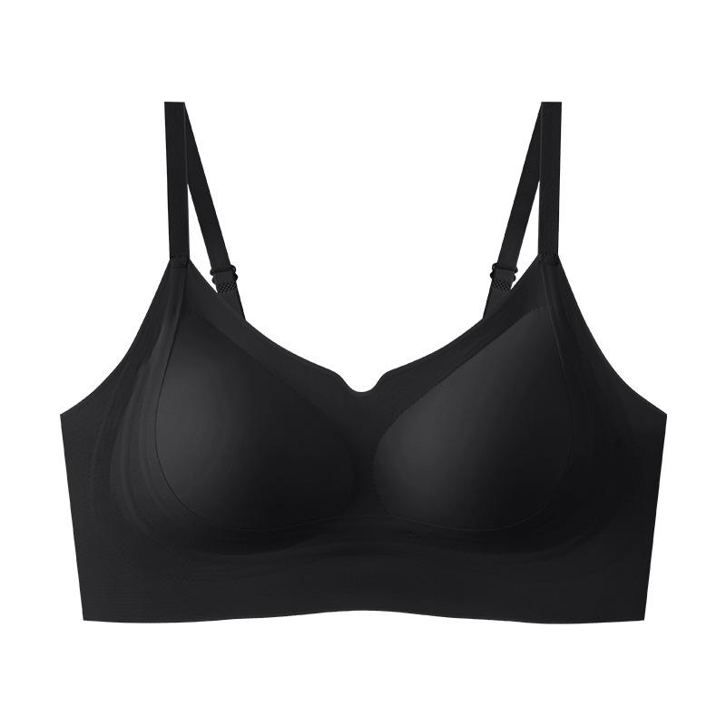 Ultra-thin Steel-free Rings Gather, Breathable and Seamless Women's Underwear, Ice Muscle Jelly Glue, Soft Support Bra Herbal