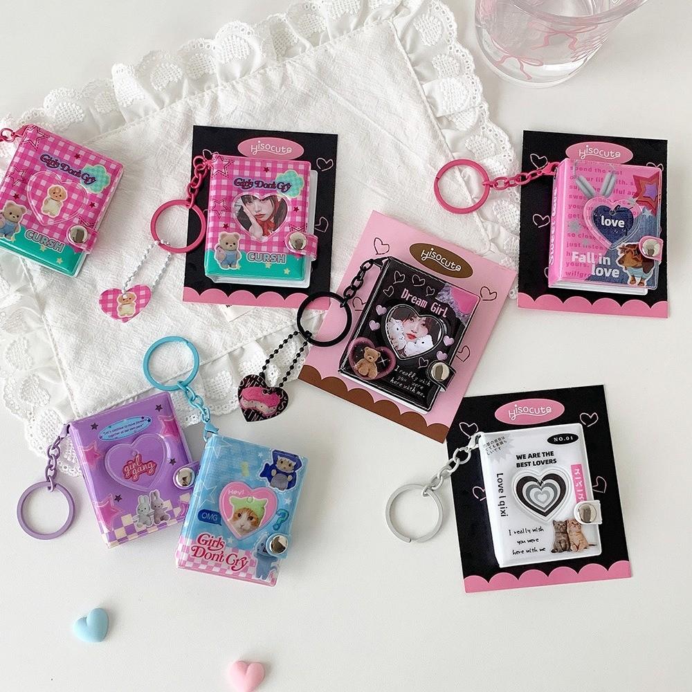 Y2K ID Photo Holder Snap Closure Card Storage Album Portable Mini Photo Album