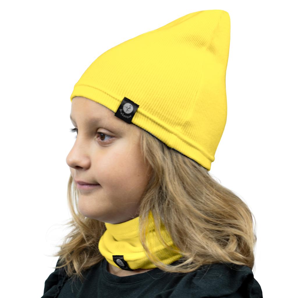 Cotton Set Hat and Scarf 1W M01 Yellow 40/46