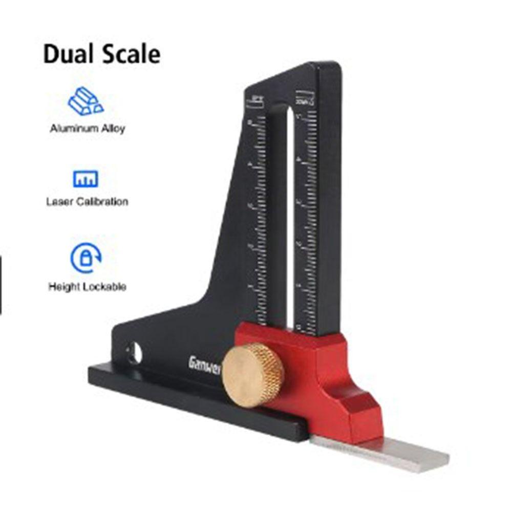 

Dual Scale Height Depth Test Gauge DIY Edge Trimming Device Tablesaw Measurement Tools